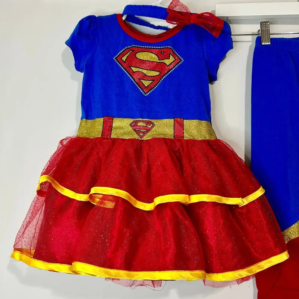 DC Comics Justice League Girls Supergirl Costume 4-Piece Outfit Set 3T FLAW